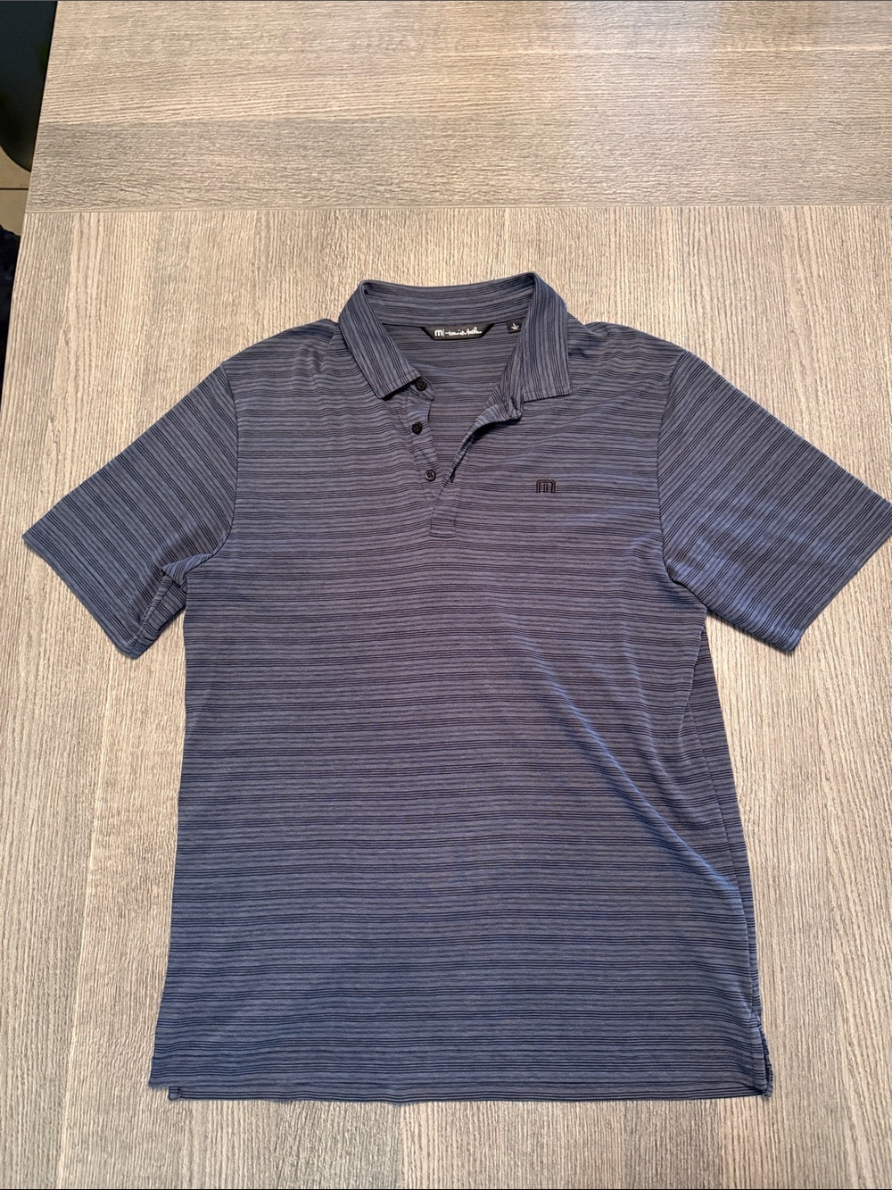 Travis Mathew Gray Striped Polo